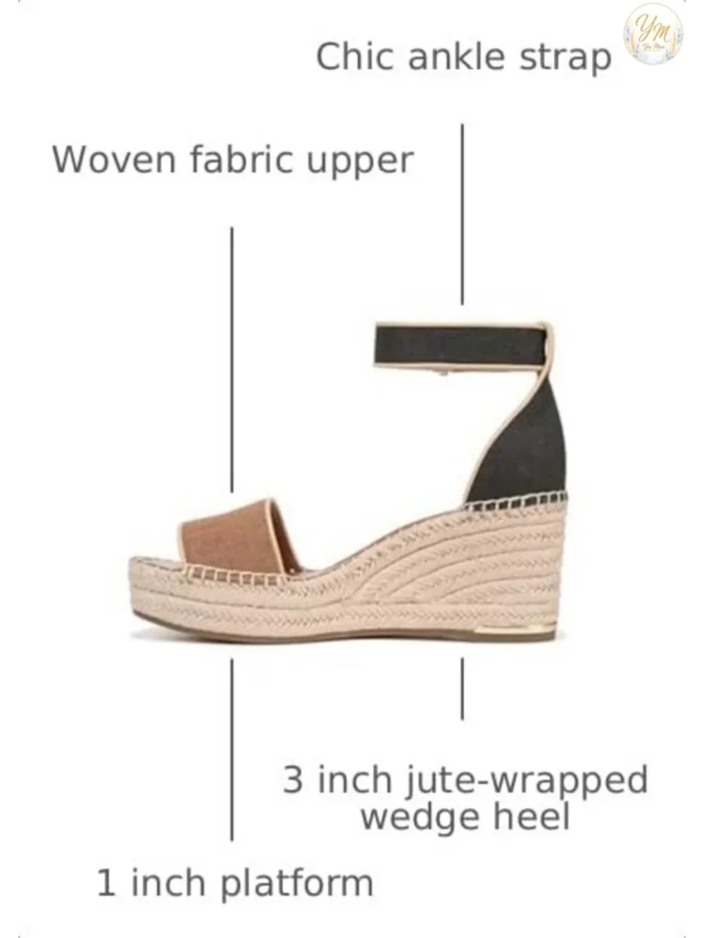 Franco Sarto Clemens Women's Espadrille Wedge Sandals Ankle Strap